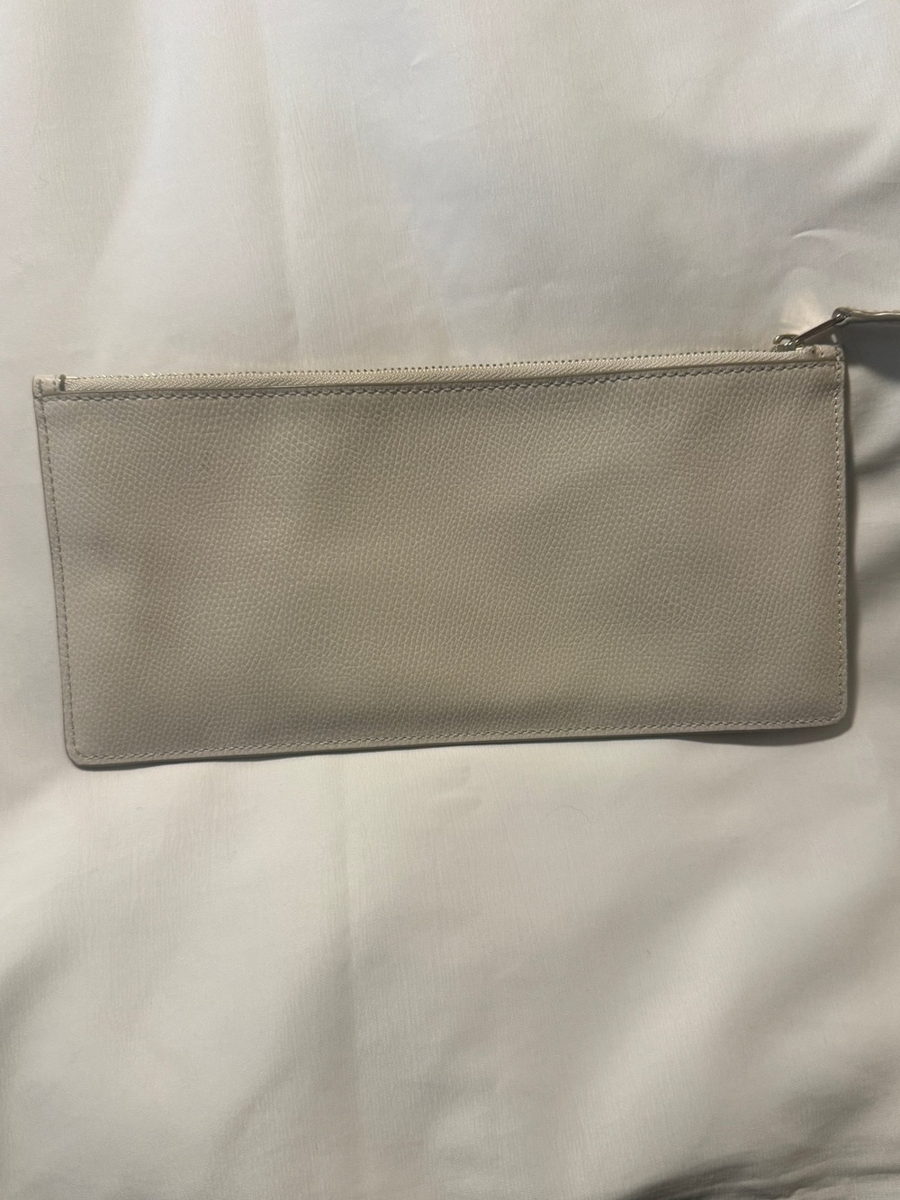 Coach Ivory Saffiano Leather Zip Clutch Pouch Wristlet Style Minimalist - Picture 3 of 7